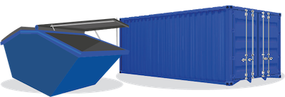 Illustration von Containermulde und Abrollcontainer